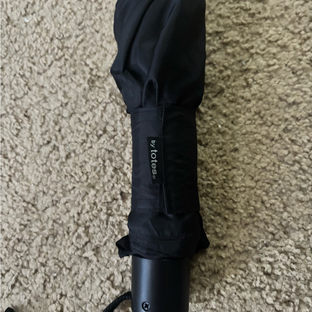 Totes Sleek Black Travel Umbrella
